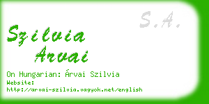 szilvia arvai business card